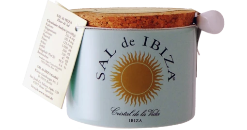 Sal De Ibiza »Fleur De Sel« - Tontöpfchen Mit Porzellanlöffelchen 150 G -VINOS Verkäufe vinos 5346 mainimagevads 1